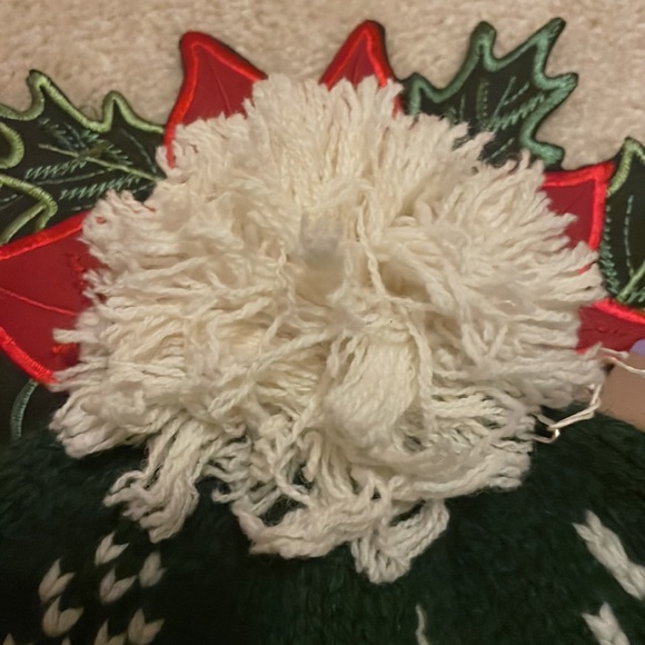 Brand New Patagonia Women's Snowbelle Beanie Wool Pom Hat Evergreen Flakes Green - Picture 12 of 16